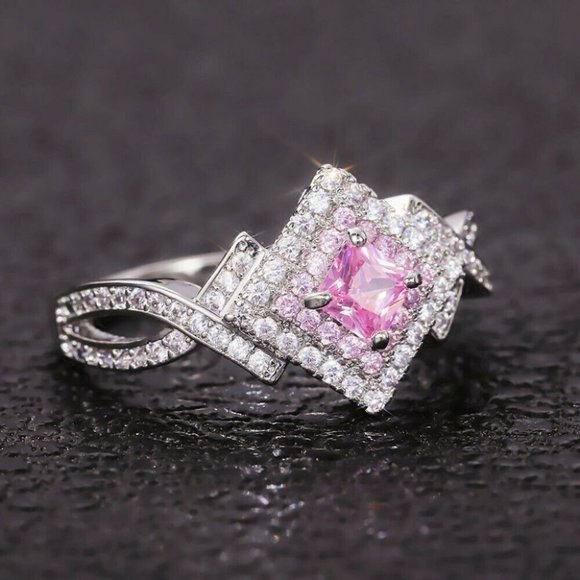 None Jewelry - New Bridgeton 925 Silver Diamond Pink Sapphire Ring